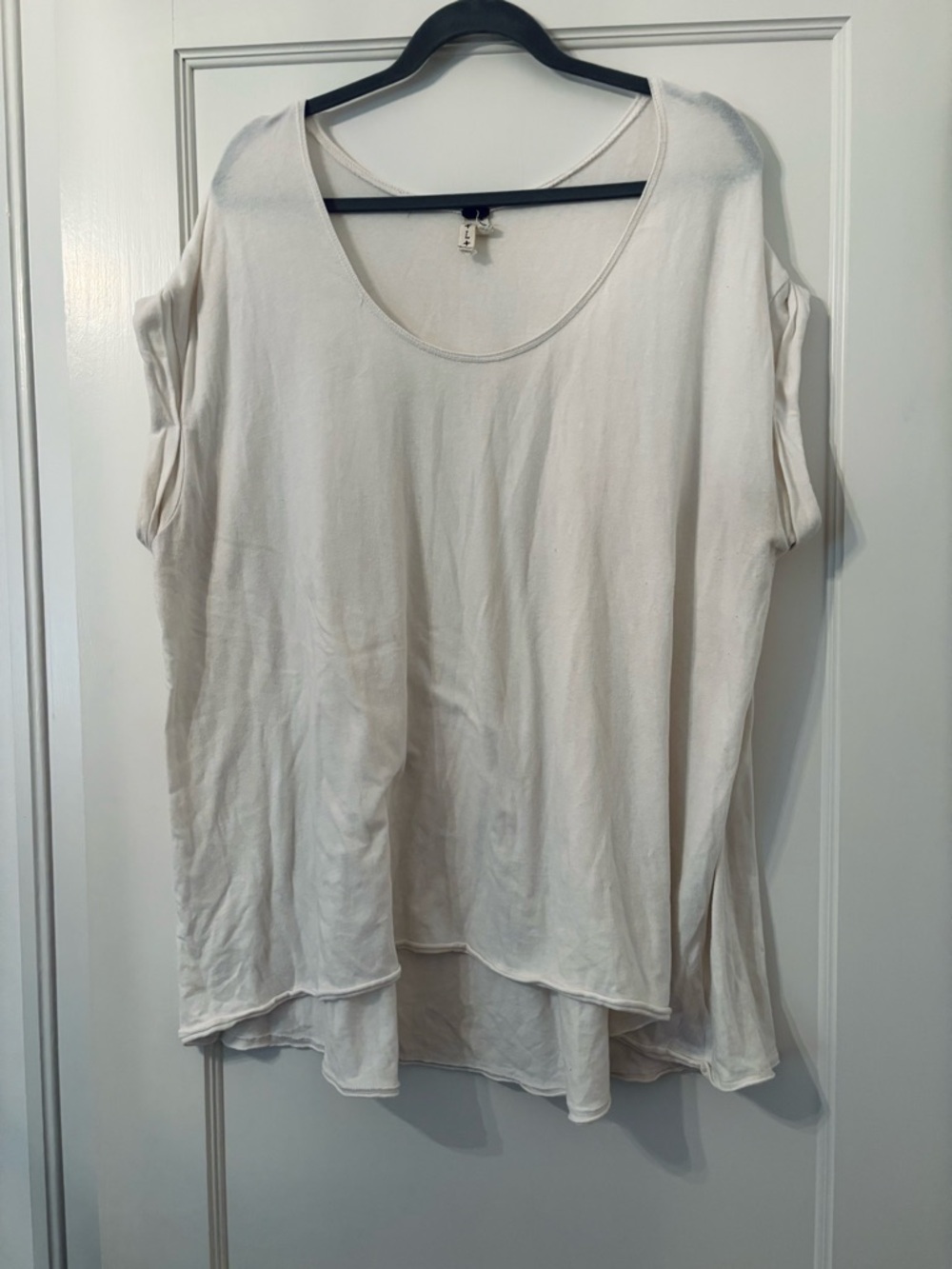 Free People Cream Scoop Neck Top